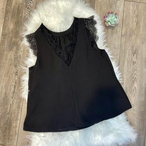 Women’s Reversible Black Lace Tank Top